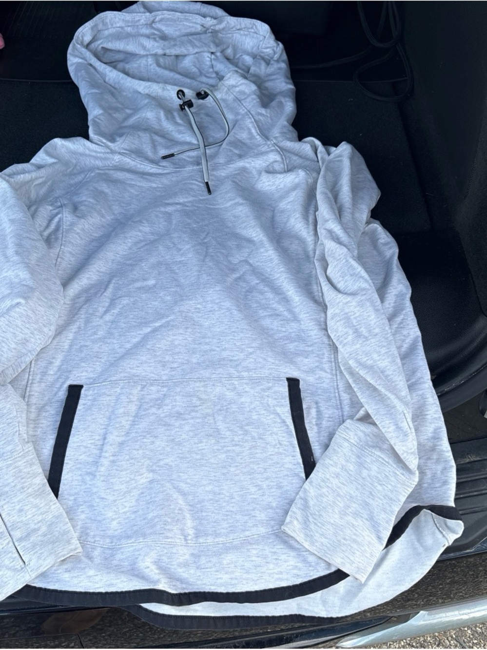 Women’s Light Gray Hooded Pullover Sweatshirt - Casual Hoodie